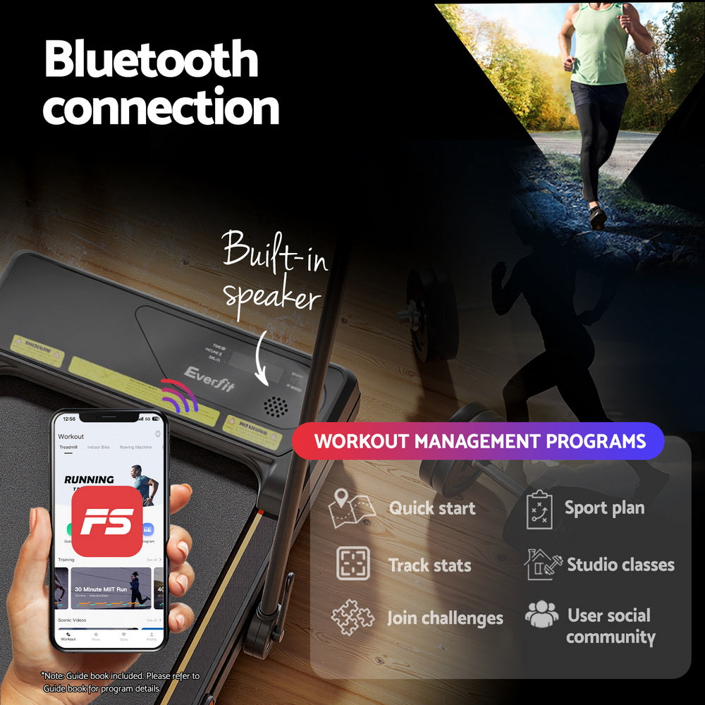 Everfit Treadmill Electric Walking Pad Auto Incline Foldable for Home Gym Black - YDS.com.au