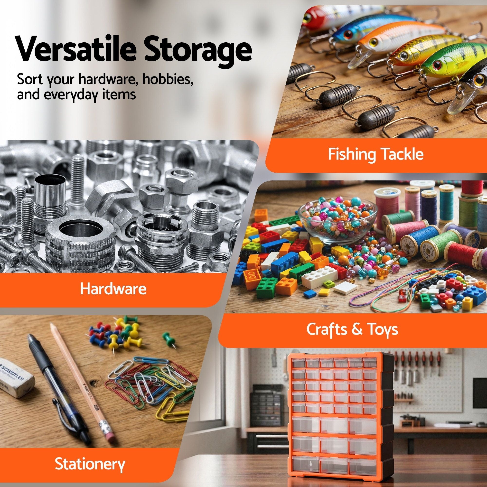 Giantz 39-Drawer Tool Storage Cabinet Anti-Drop Hardware Organizer
