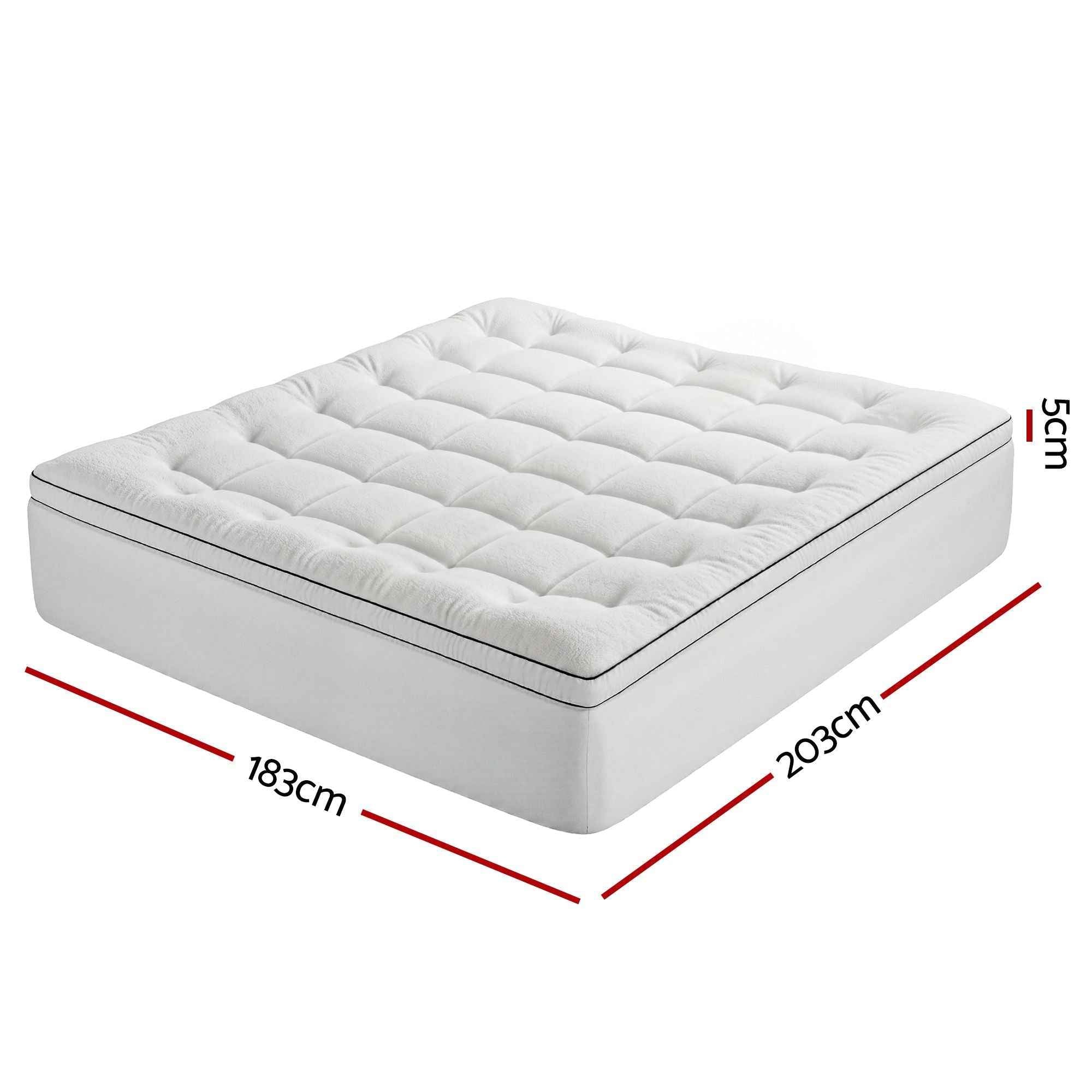 Giselle Bedding King Mattress Topper 5cm Coral Fleece