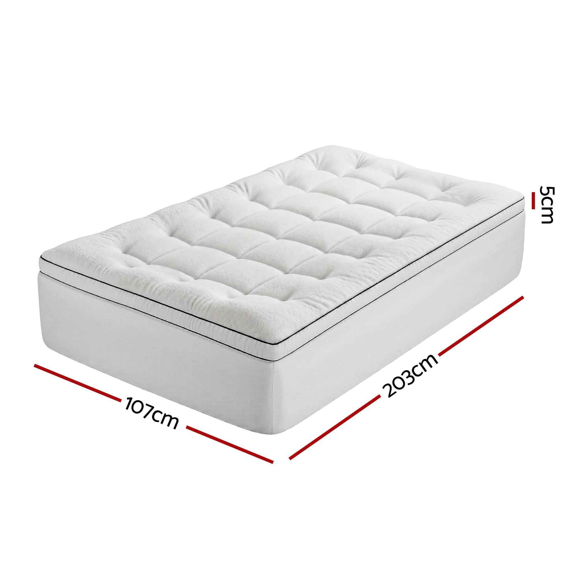 Giselle Bedding King Single Mattress Topper 5cm Coral Fleece