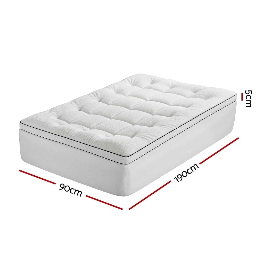 Giselle Bedding Single Mattress Topper 5cm Coral Fleece