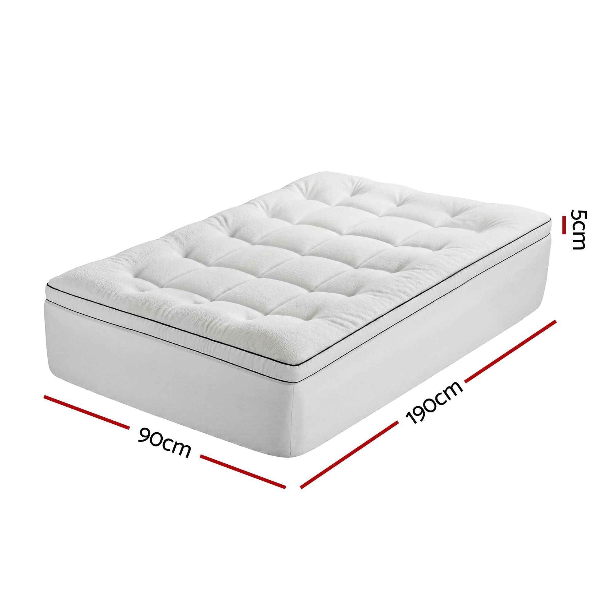 Giselle Bedding Single Mattress Topper 5cm Coral Fleece