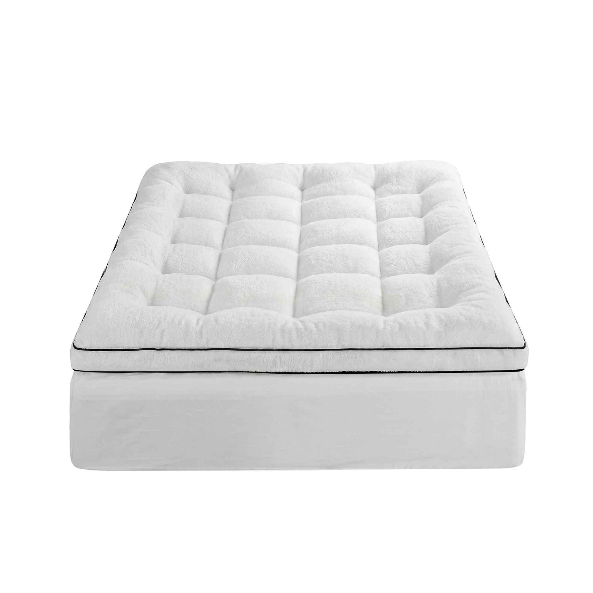 Giselle Bedding Single Mattress Topper 5cm Coral Fleece