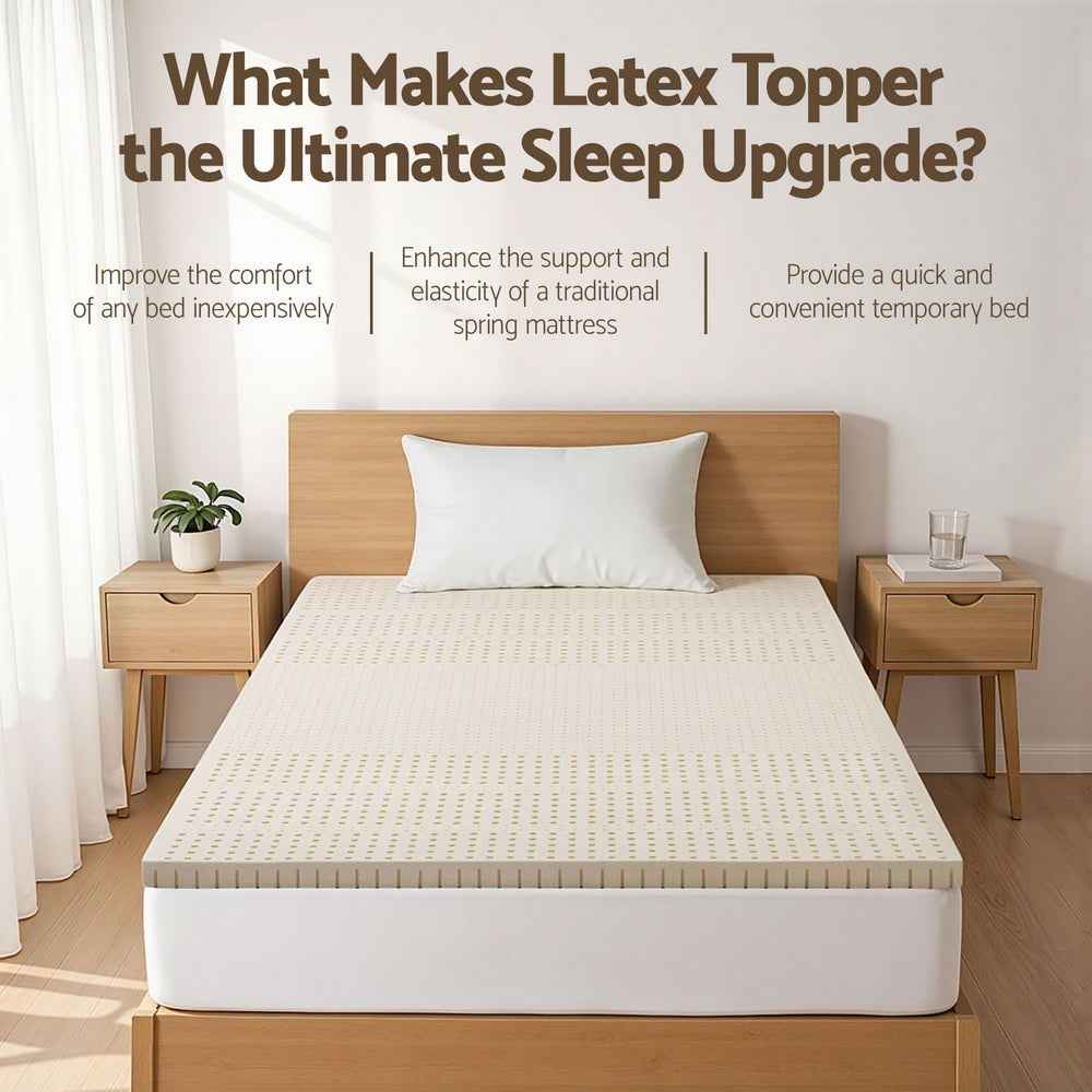 Giselle Bedding Latex Mattress Topper 5cm King Single