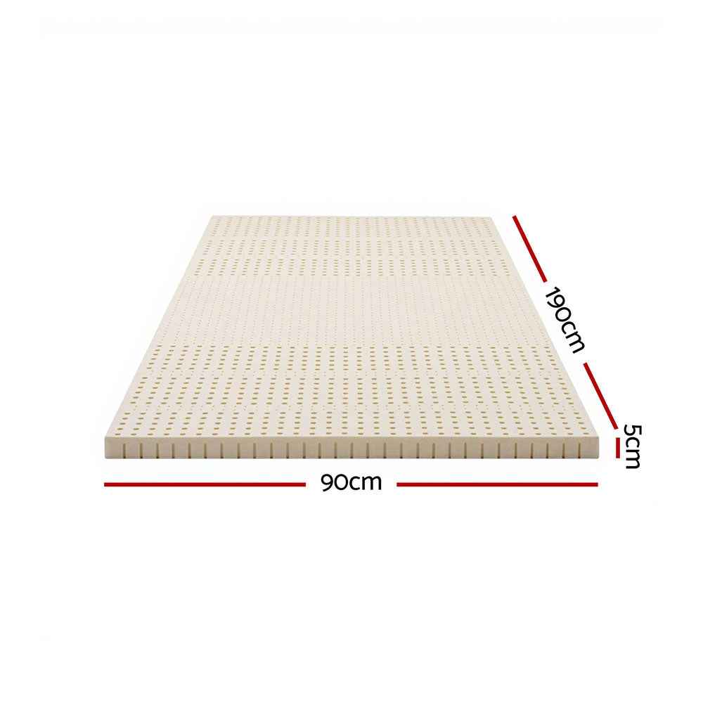 Giselle Bedding Latex Mattress Topper 5cm Single