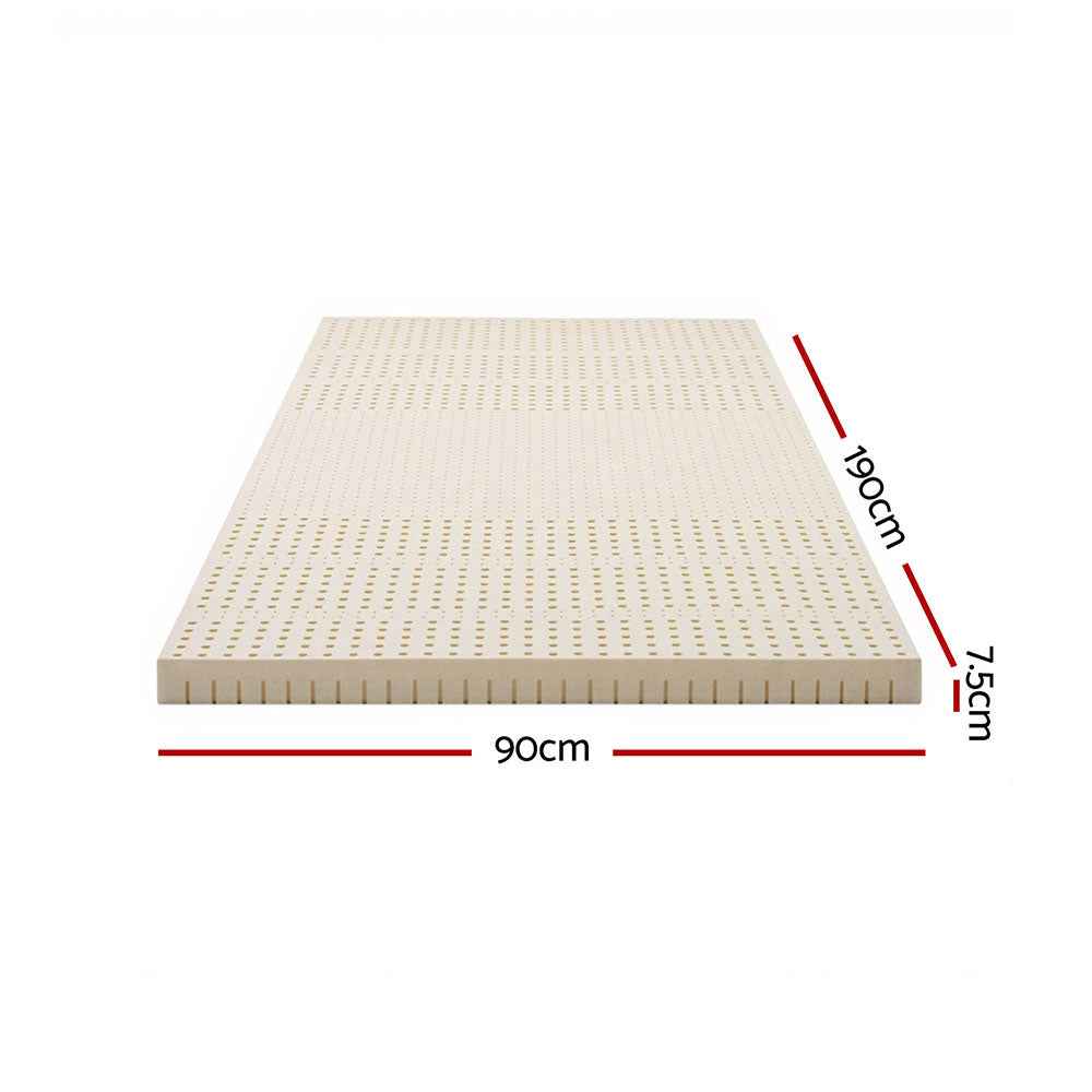Giselle Bedding Latex Mattress Topper 7.5cm Single