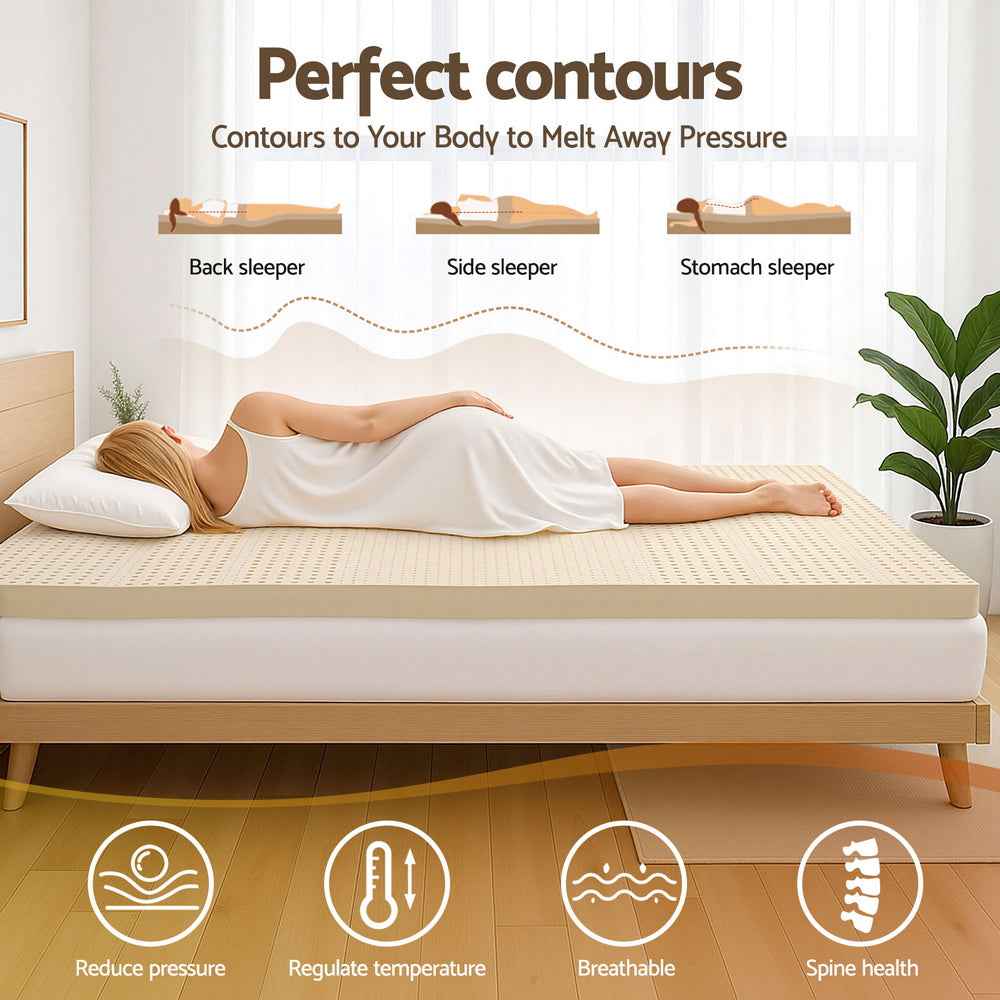 Giselle Bedding Latex Mattress Topper 7.5cm Single