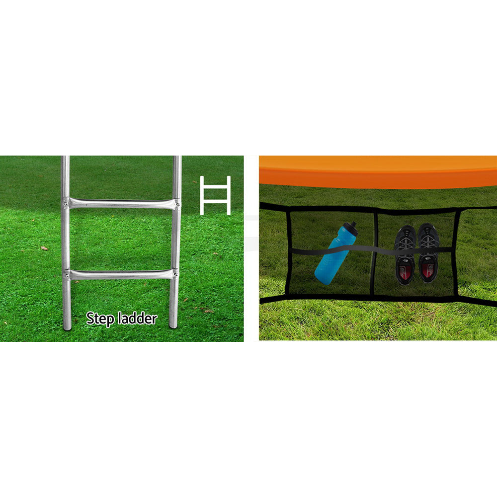 Everfit 14FT Trampoline for Kids w/ Ladder Enclosure Safety Net Rebounder Orange