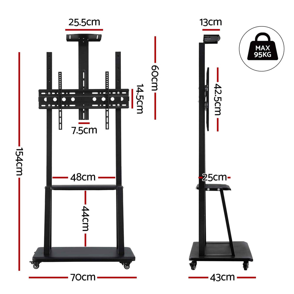 Artiss TV Stand 32-70" Universal Mobile Adjustable Height TV Stand with Wheels
