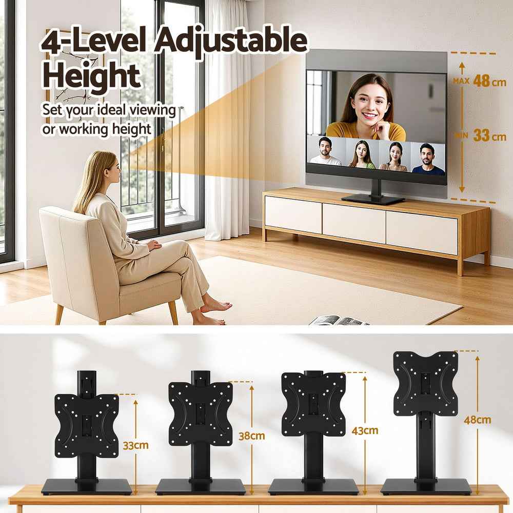 Artiss TV Stand Bracket for 19 - 43 inch TVs Table Top Desktop Universal Swivel