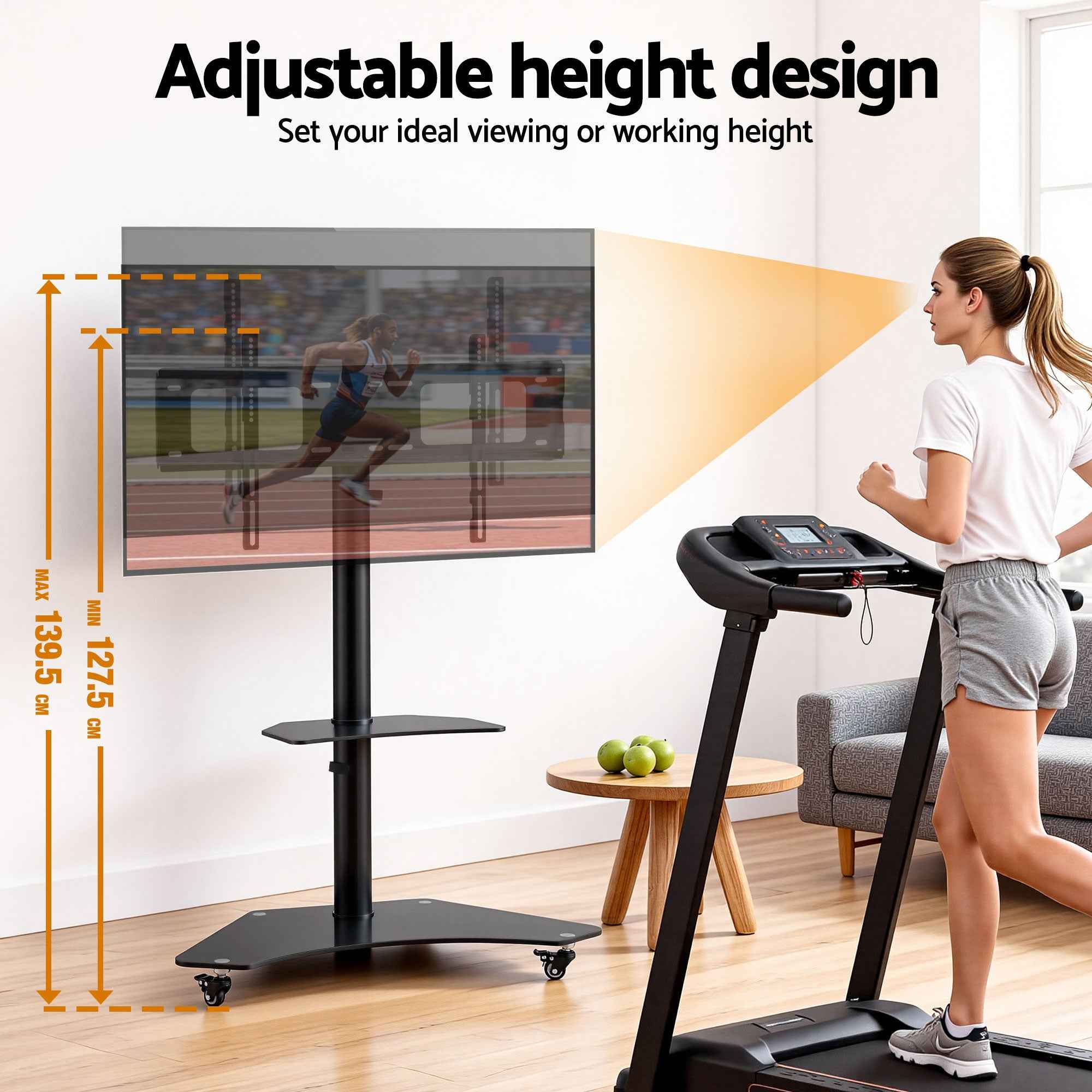 Artiss 40-100" TV Stand Mount Bracket Universal Adjustable Height with Wheels