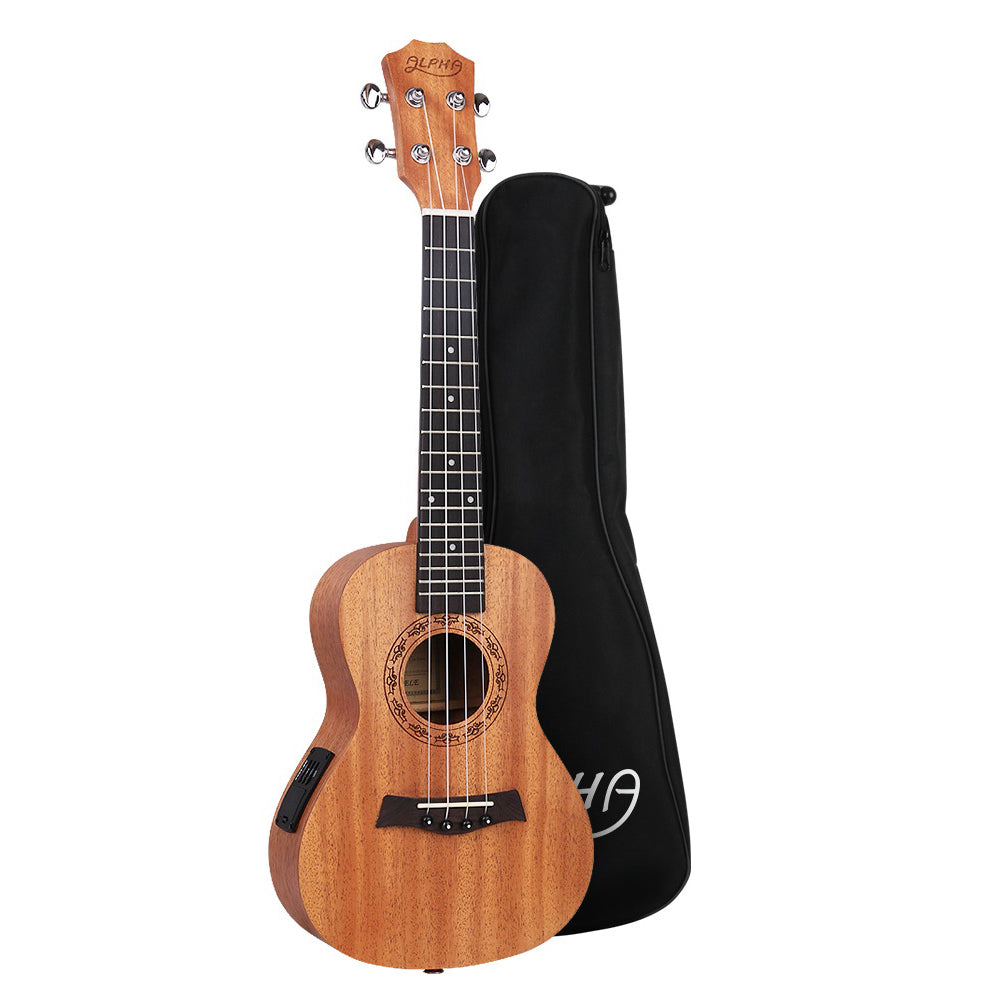 Ukelele tenor Alpha Equaliser de 26" de caoba natural, regalo para principiantes con funda