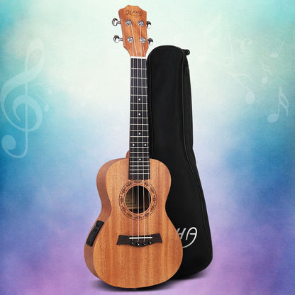 Ukelele tenor Alpha Equaliser de 26" de caoba natural, regalo para principiantes con funda