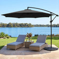 Sombrilla para exteriores Instahut de 3 m con estructura en voladizo para playa, jardín y patio, color negro