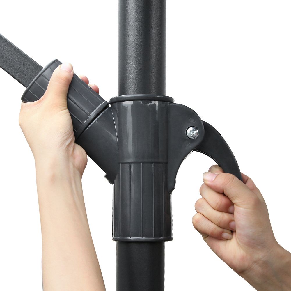 Sombrilla para exteriores Instahut de 3 m con estructura en voladizo para playa, jardín y patio, color negro