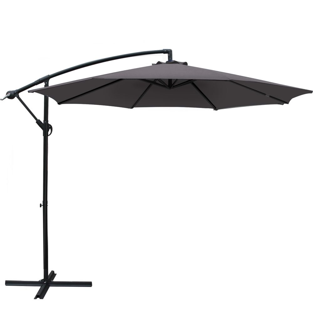 Sombrilla para exteriores Instahut de 3 m en voladizo para playa, jardín y patio, color carbón
