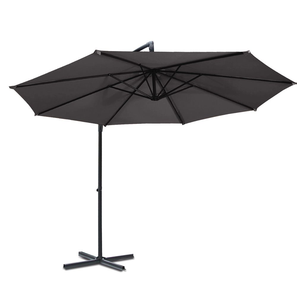 Sombrilla para exteriores Instahut de 3 m en voladizo para playa, jardín y patio, color carbón