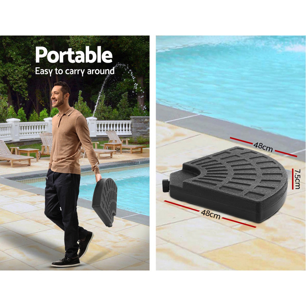 Instahut 3m Outdoor Umbrella w/Base Cantilever Garden Patio Beach Navy - YDS.com.au