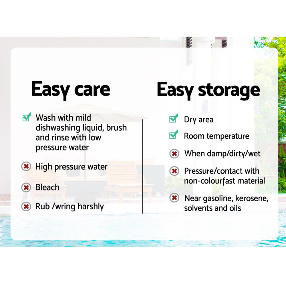 Instahut 2.7m Outdoor Umbrella w/Base Pole Stand Garden Beach Black - YDS.com.au