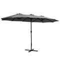 Instahut 4.57m Outdoor Umbrella Beach Pole Garden Tilt Charcoal - YDS.com.au