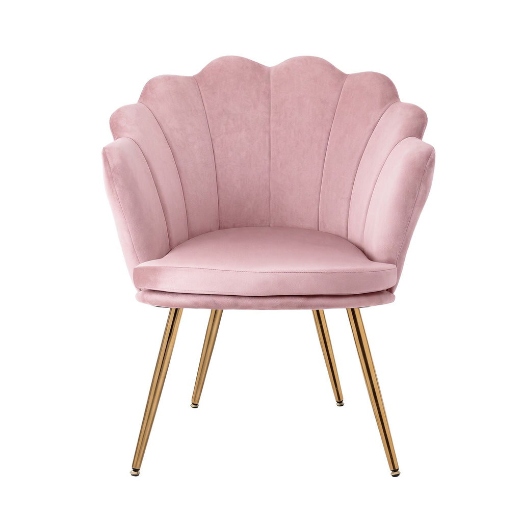 Artiss Armchair Velvet Dining Nursing Lounge Chair Metal Legs Pink