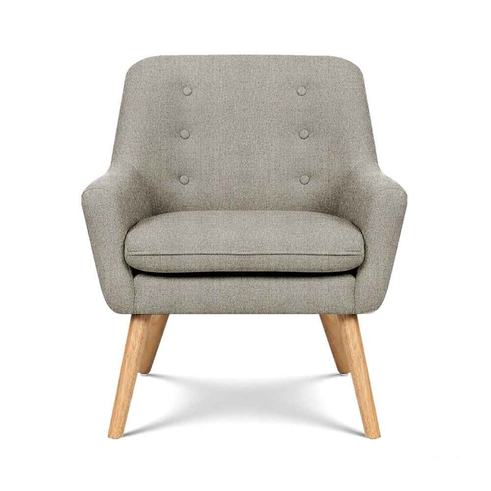 Artiss 2X Armchair Lounge Chair Accent Tub Chair Beige ANNE
