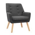 Artiss Armchair Linen Fabric Anne Charcoal - YDS.com.au