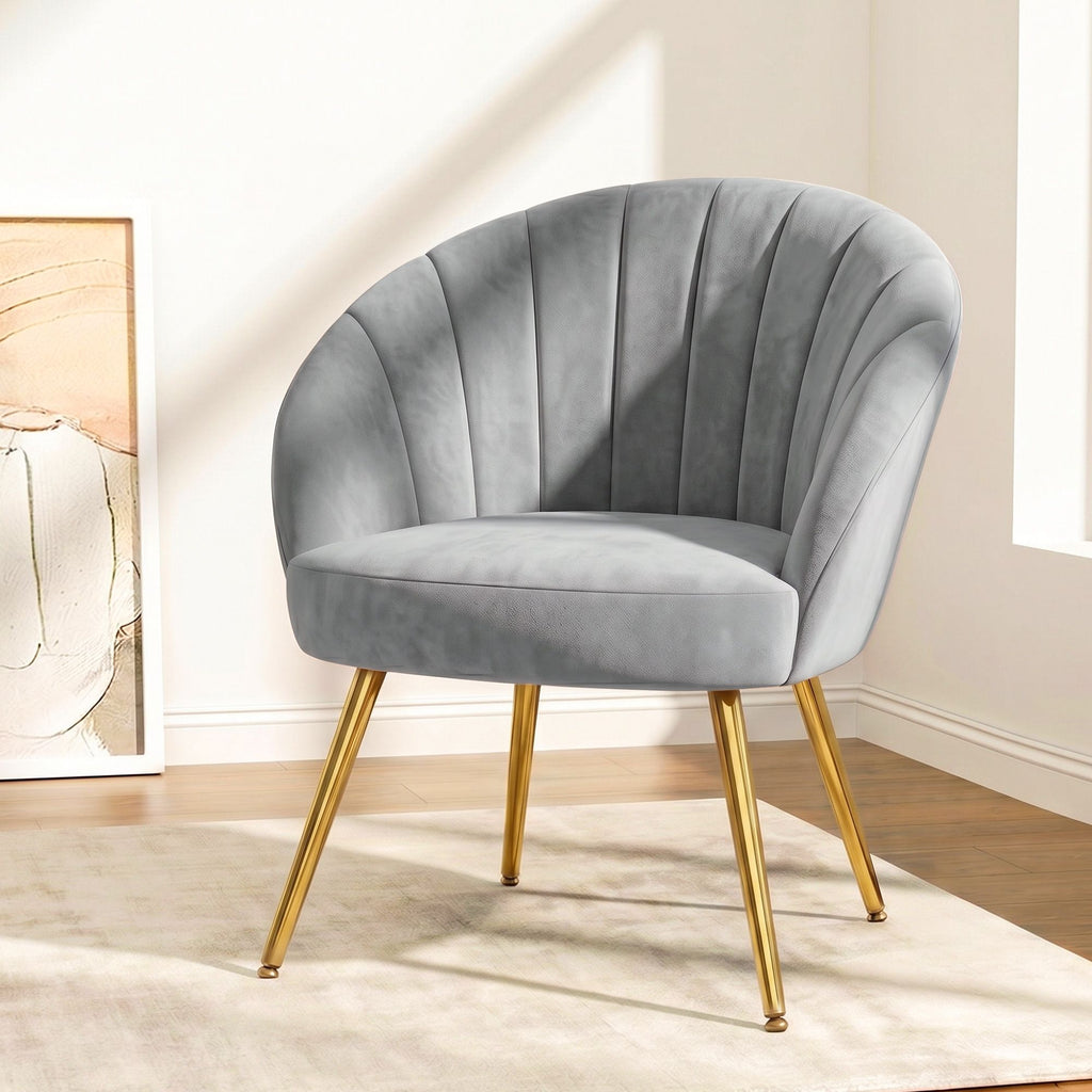 Sillón Artiss Terciopelo Gris Eloise