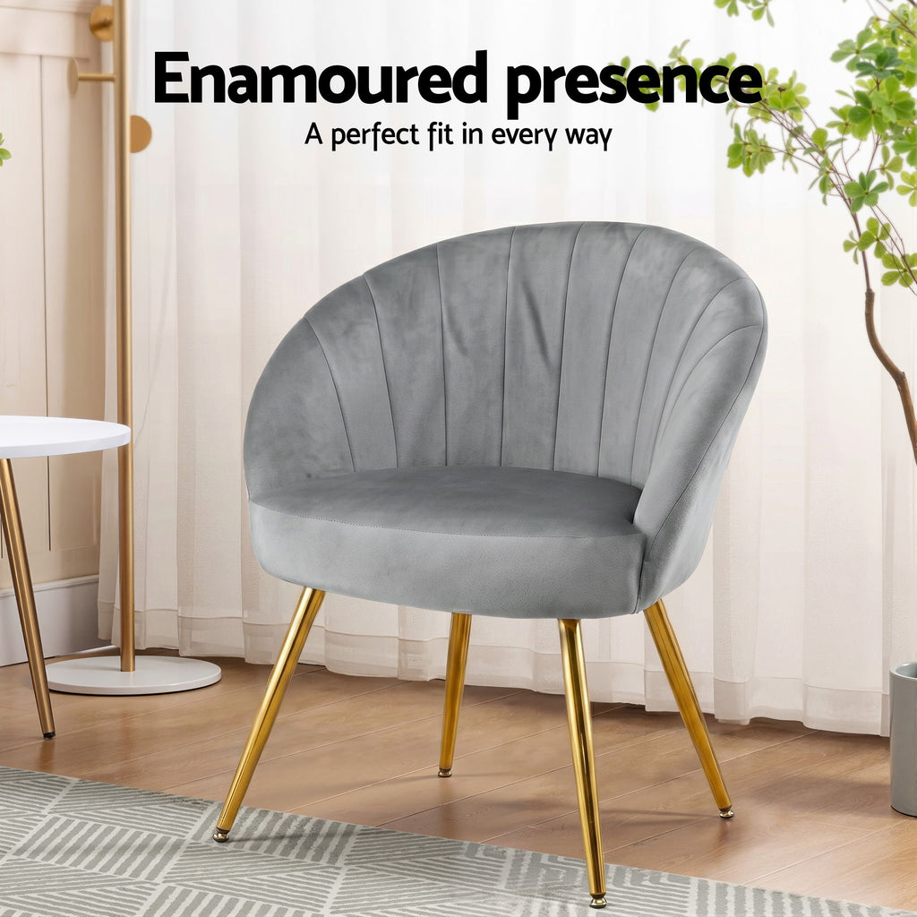 Sillón Artiss Terciopelo Gris Eloise