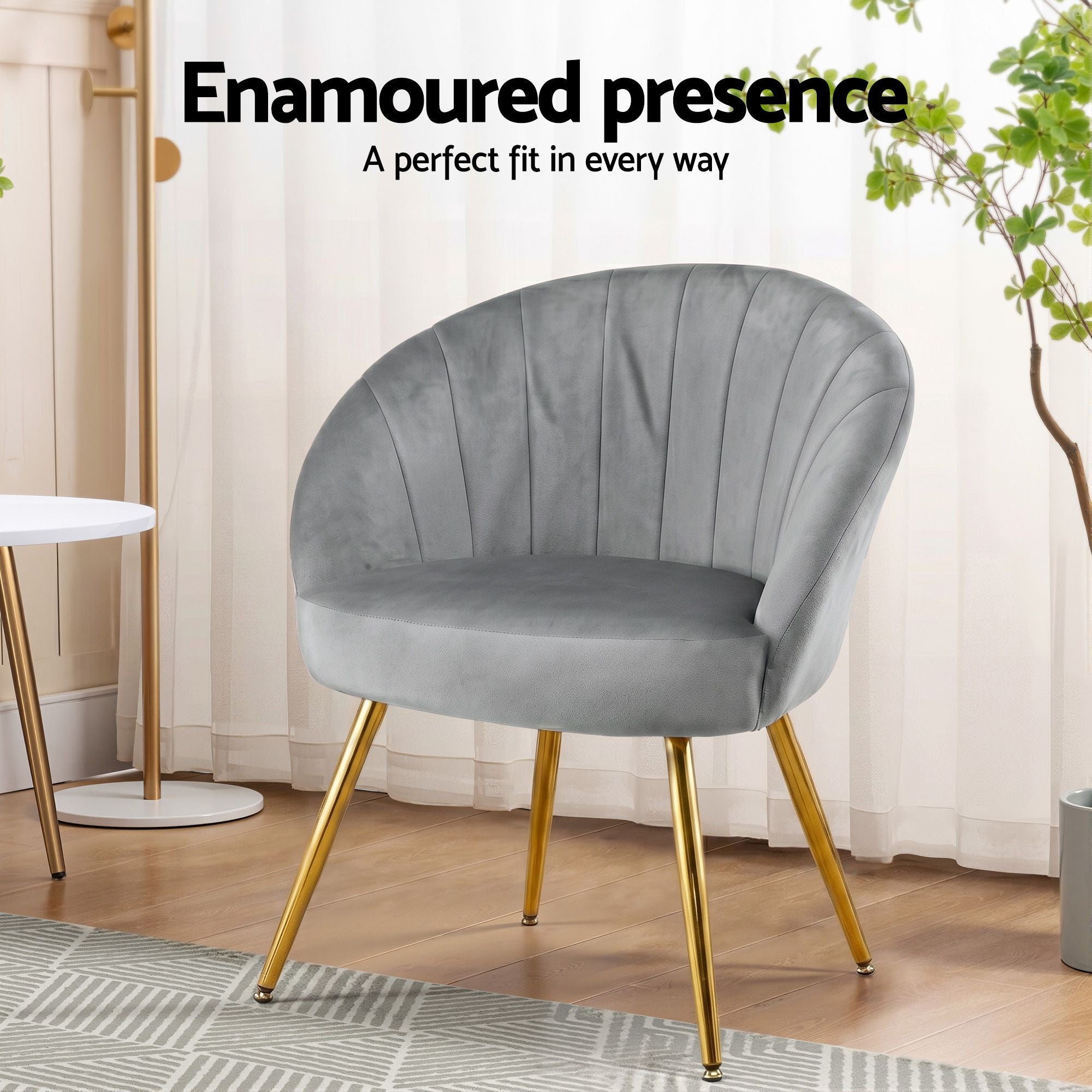 Sillón Artiss Terciopelo Gris Eloise