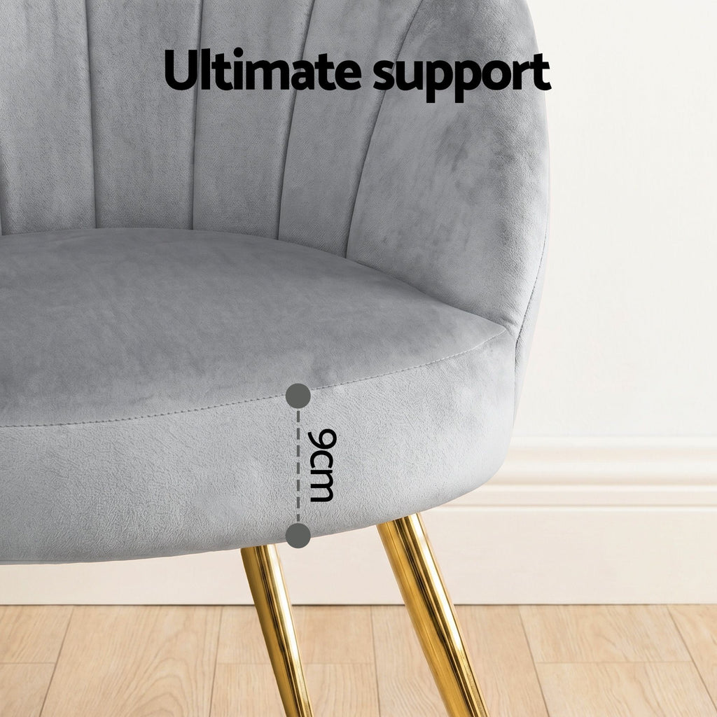 Sillón Artiss Terciopelo Gris Eloise