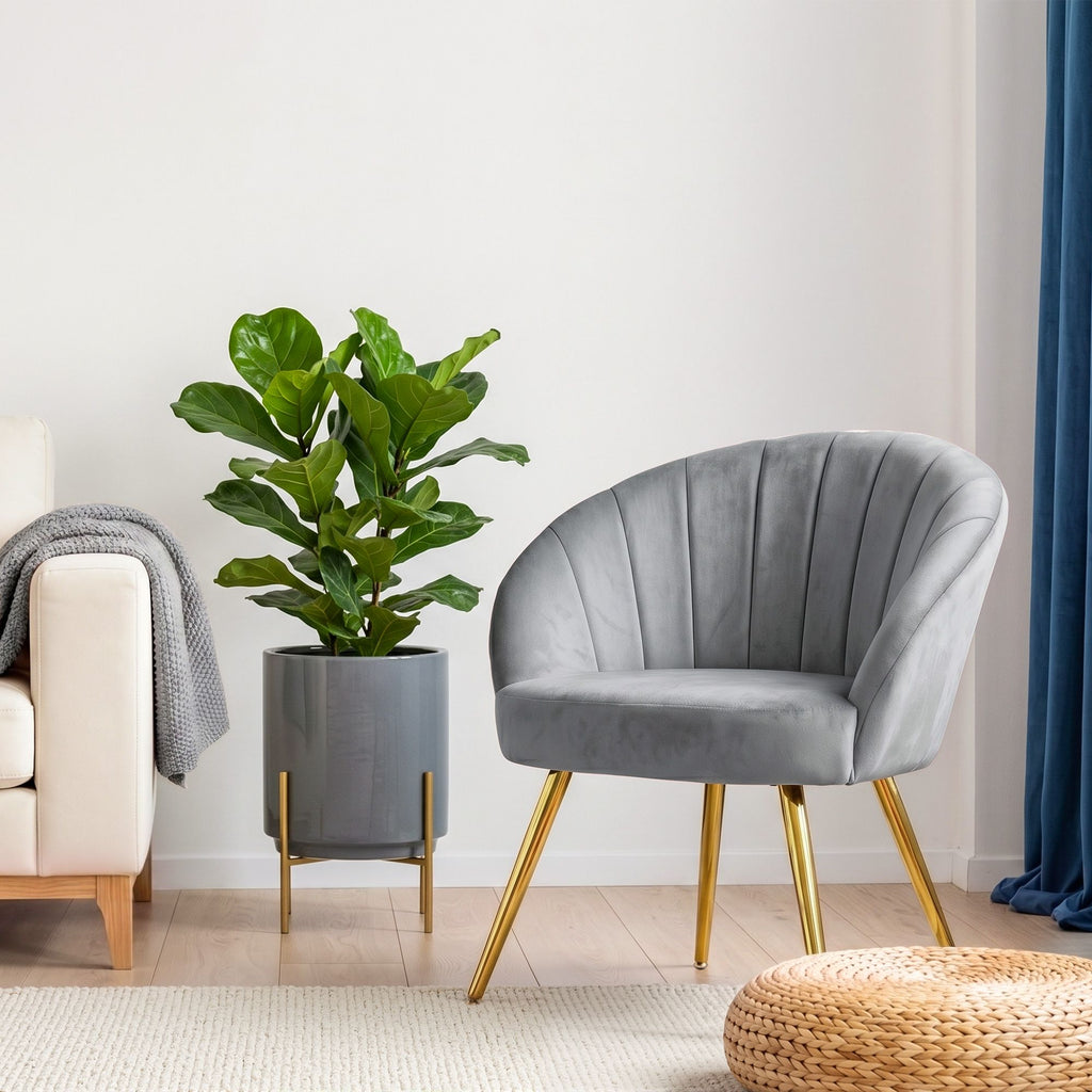 Sillón Artiss Terciopelo Gris Eloise