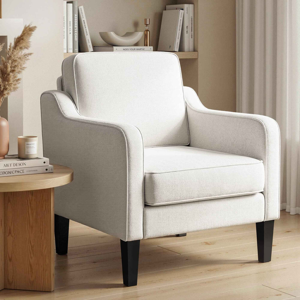 Artiss Armchair Lounge Accent Chair Linen Fabric Beige