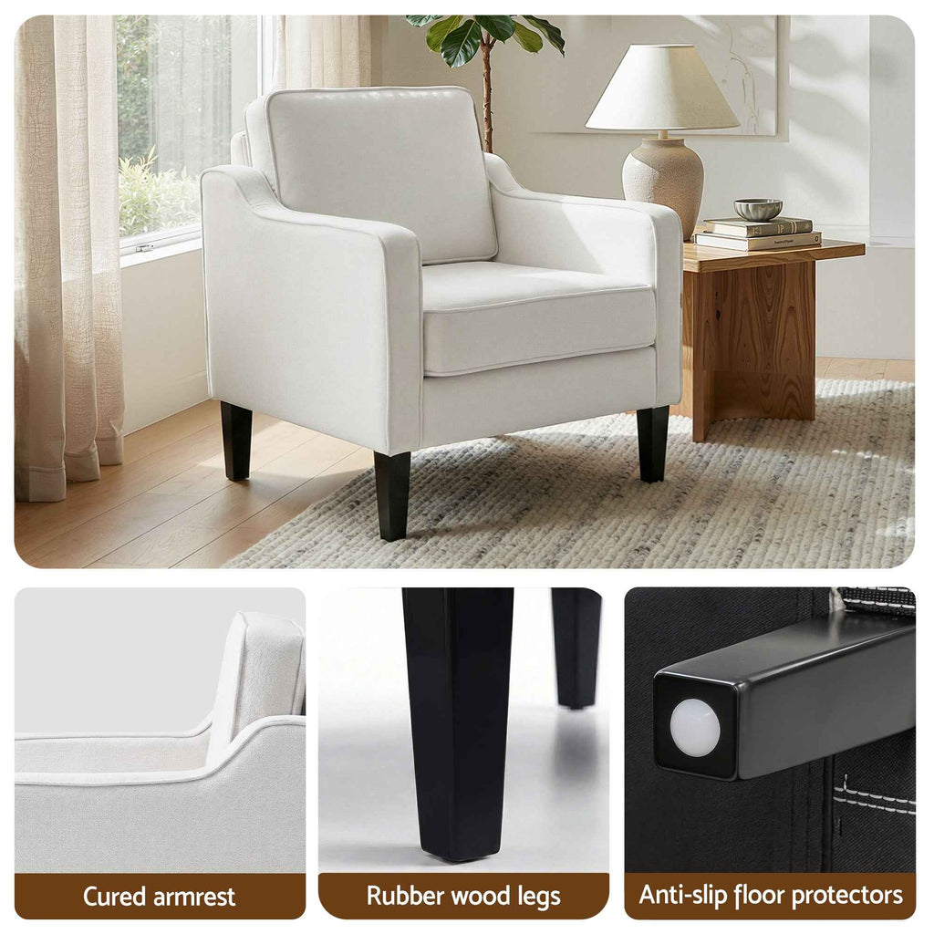 Artiss Armchair Lounge Accent Chair Linen Fabric Beige