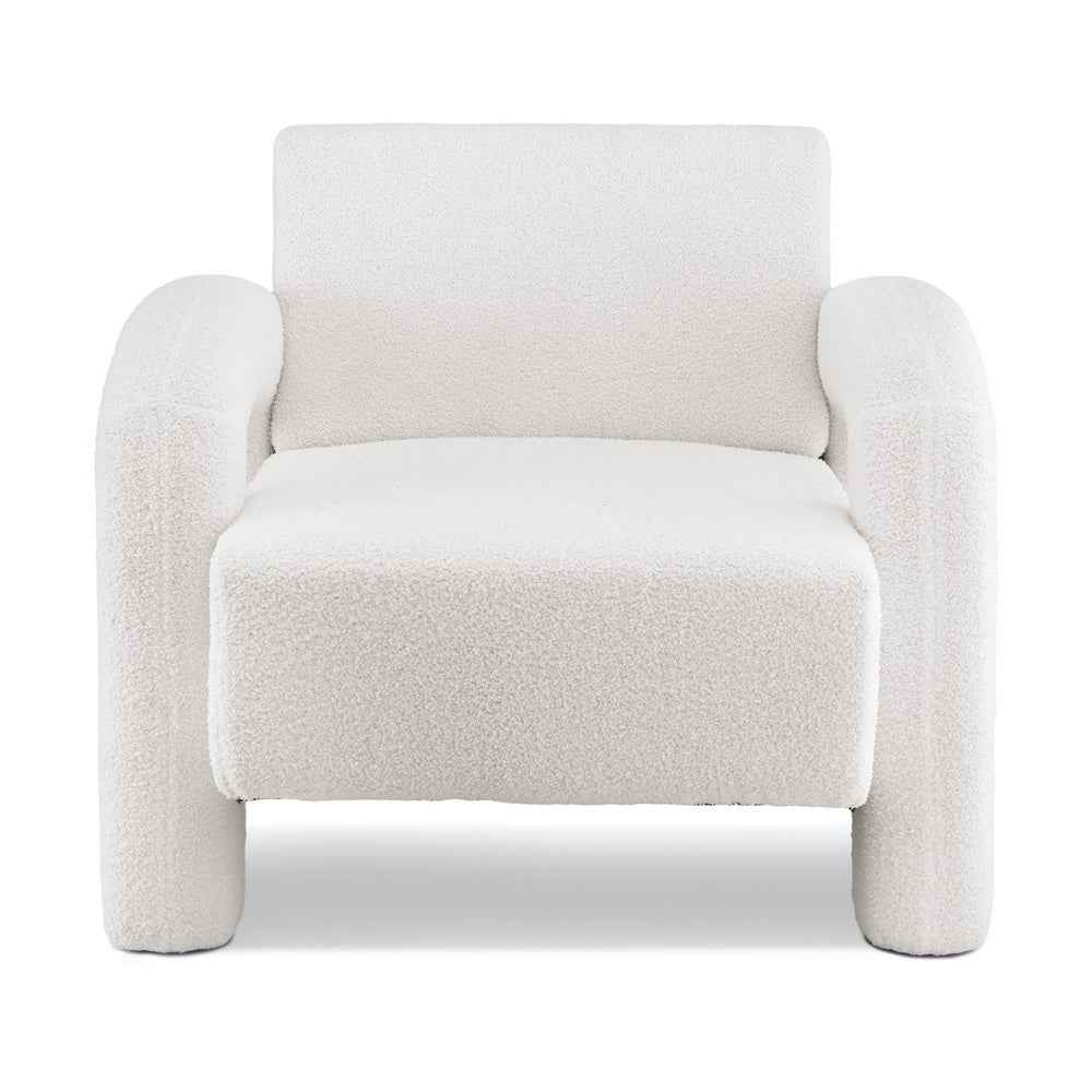 Artiss Armchair Accent Chair Lounge Sofa Couch Curved Seat Boucle White
