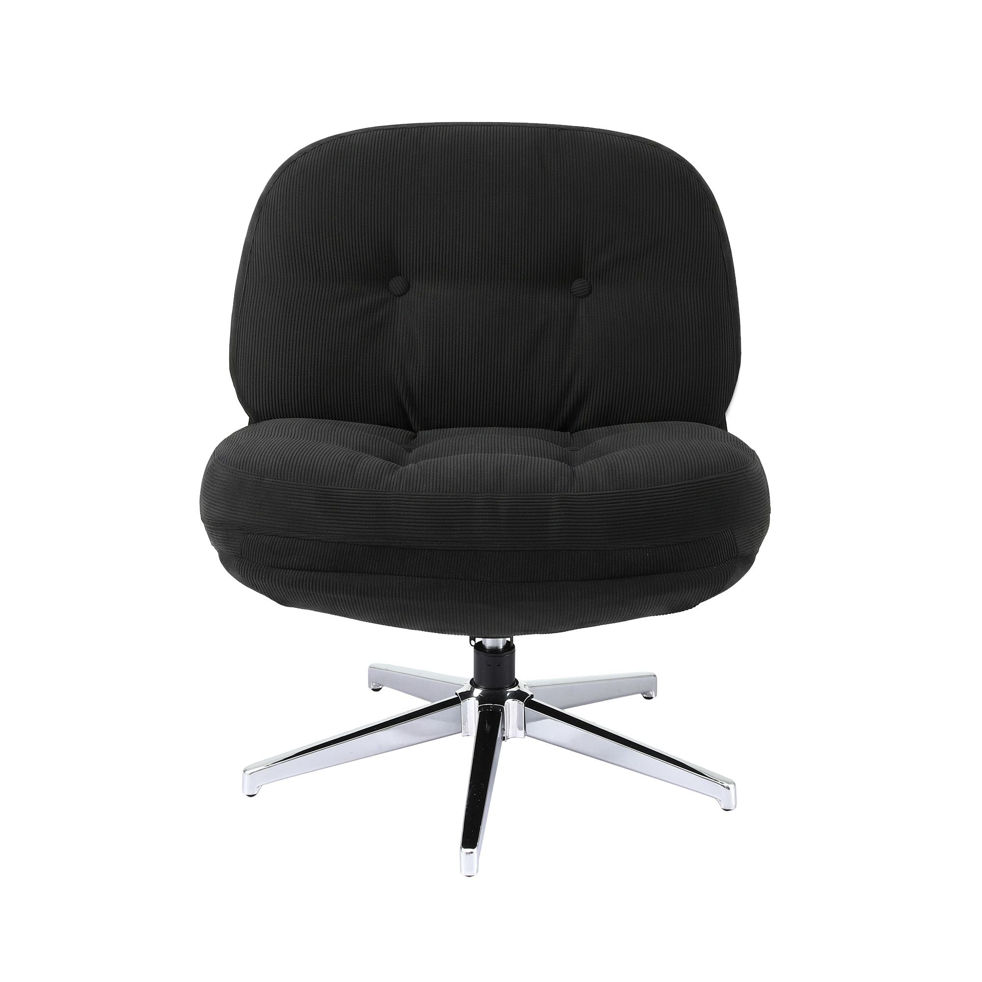 Artiss Swivel Chair Nursing Armchair Lounge Corduroy Steel Star Base Black