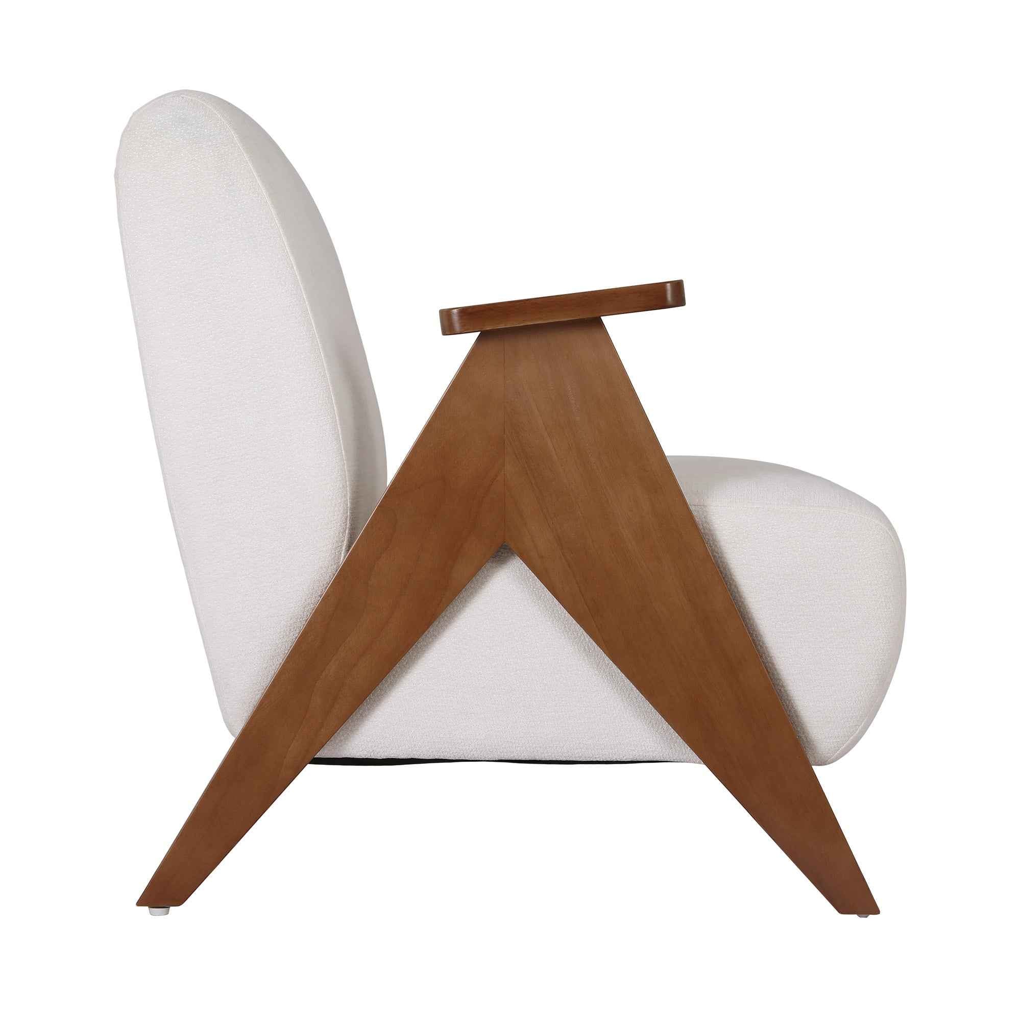 Artiss Armchair Accent Chair Sturdy Upholstered Solid Wood Chenille Fabric White