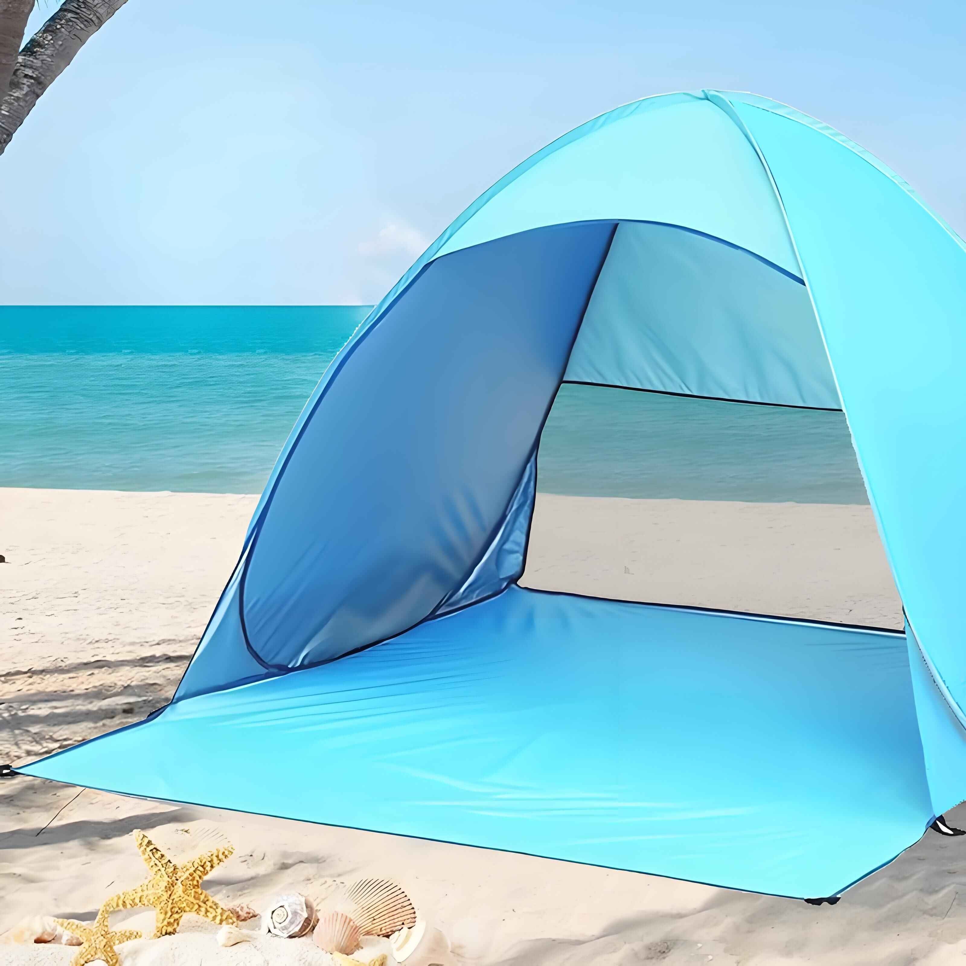 Pop Up Beach Tent: 2-3 Person UPF 50+ Sun Shelter with Carry Bag – Quick-Setup Shade for Beach/Camping(L)