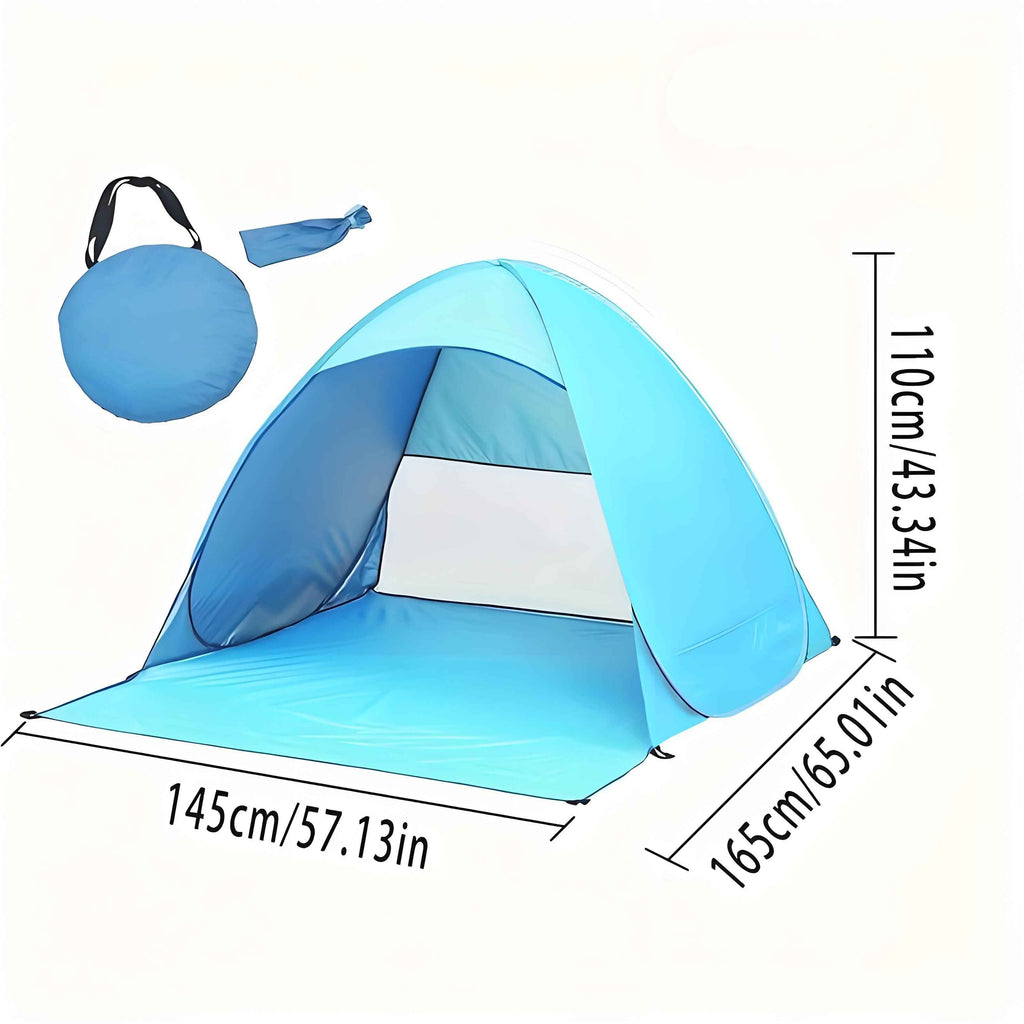 Pop Up Beach Tent: 2-3 Person UPF 50+ Sun Shelter with Carry Bag – Quick-Setup Shade for Beach/Camping(L)