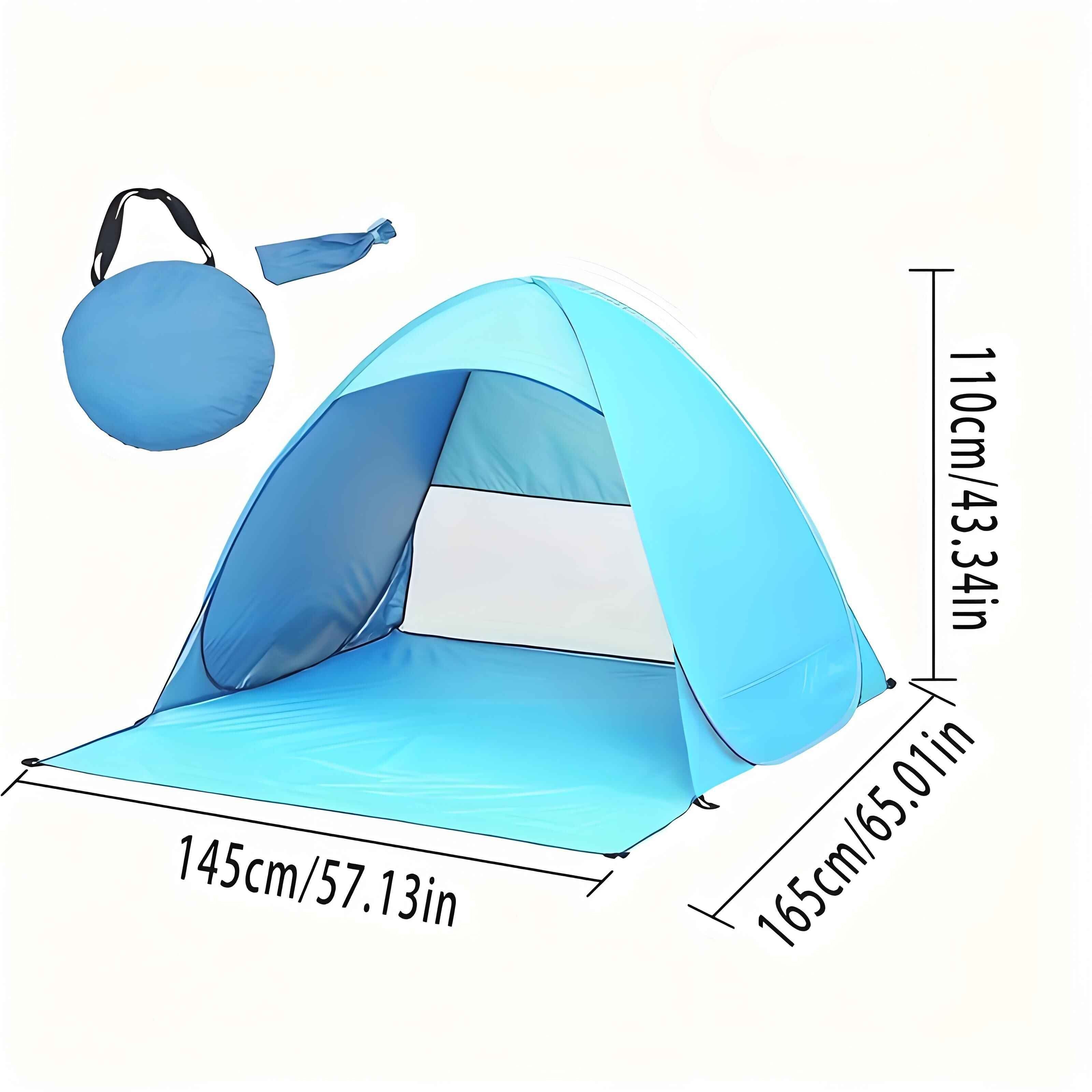 Pop Up Beach Tent: 2-3 Person UPF 50+ Sun Shelter with Carry Bag – Quick-Setup Shade for Beach/Camping(L)