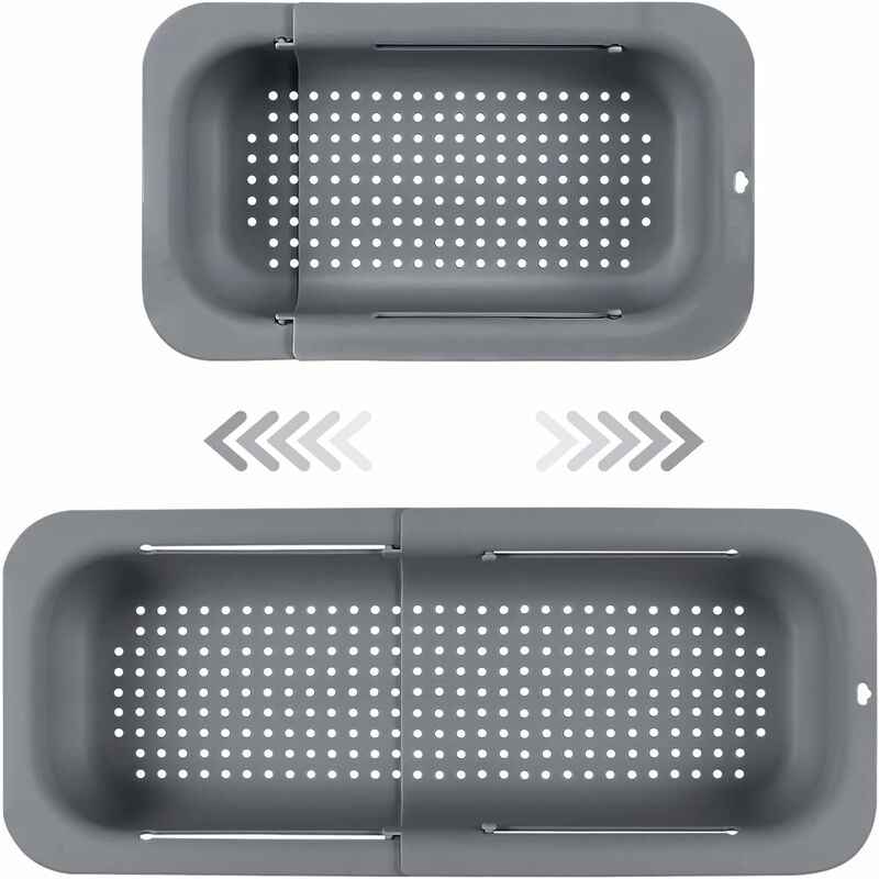 Expandable Sink Strainer - Food Grade Pp Material - Effective Drainage Holes - Quick Drying Rack For Dishes - Easy To