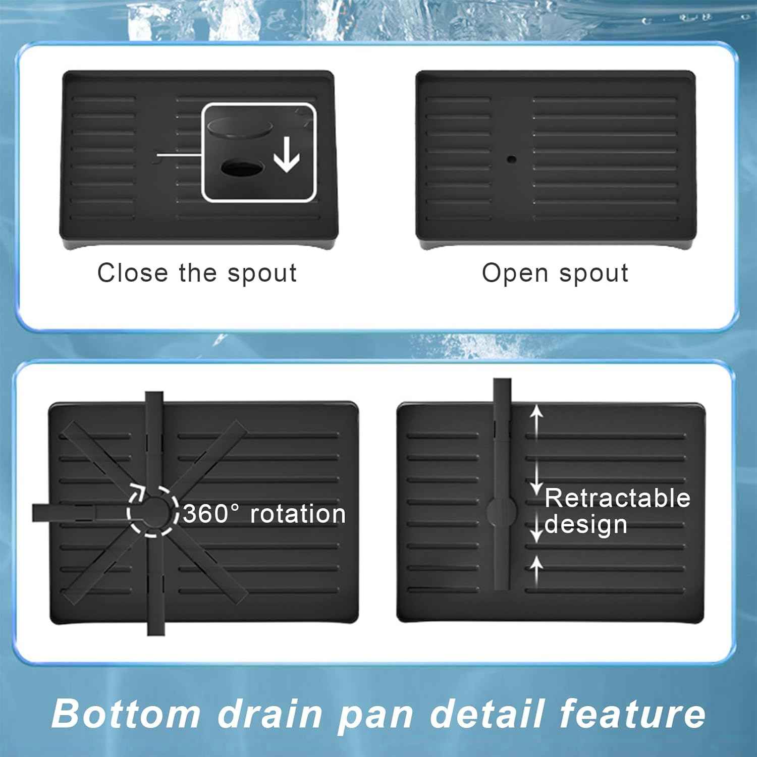 CARLA HOME 2-Tier Dish Drying Rack with Drainage Tray, Utensil Holder, Cup Hooks & Cutting Board Slot for Countertop Kitchen Storage (Black)