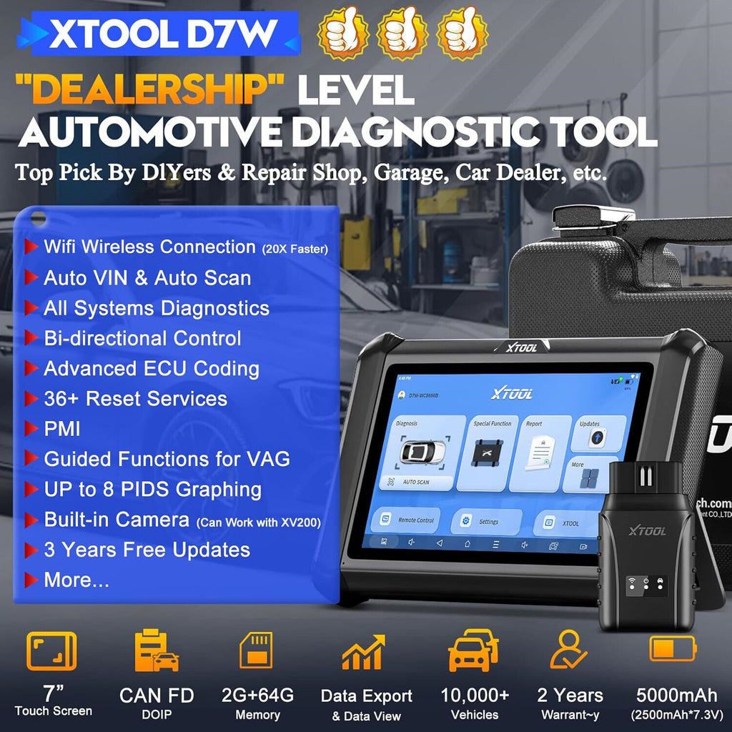 D7W Wireless OBD2 Scanner ECU Coding Key Programming