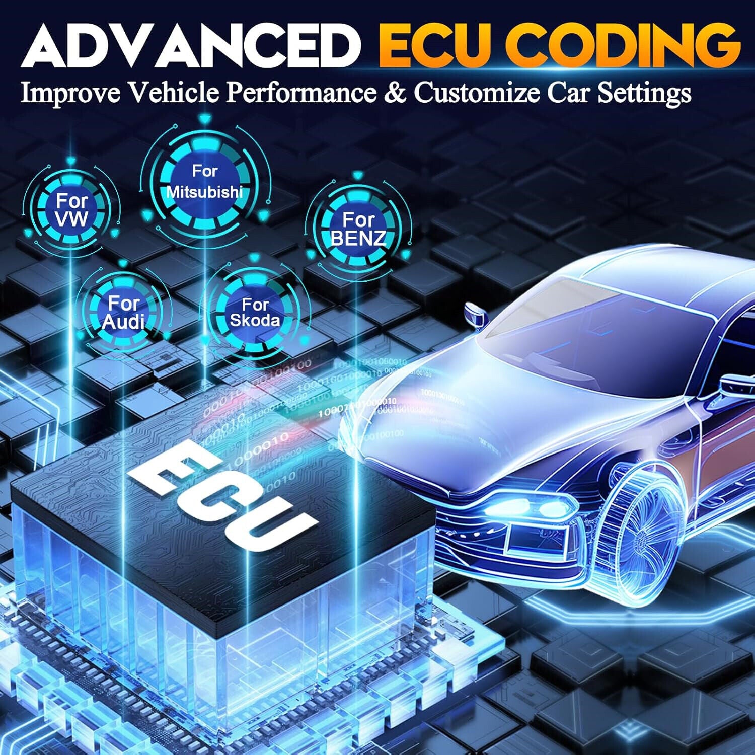 D7W Wireless OBD2 Scanner ECU Coding Key Programming