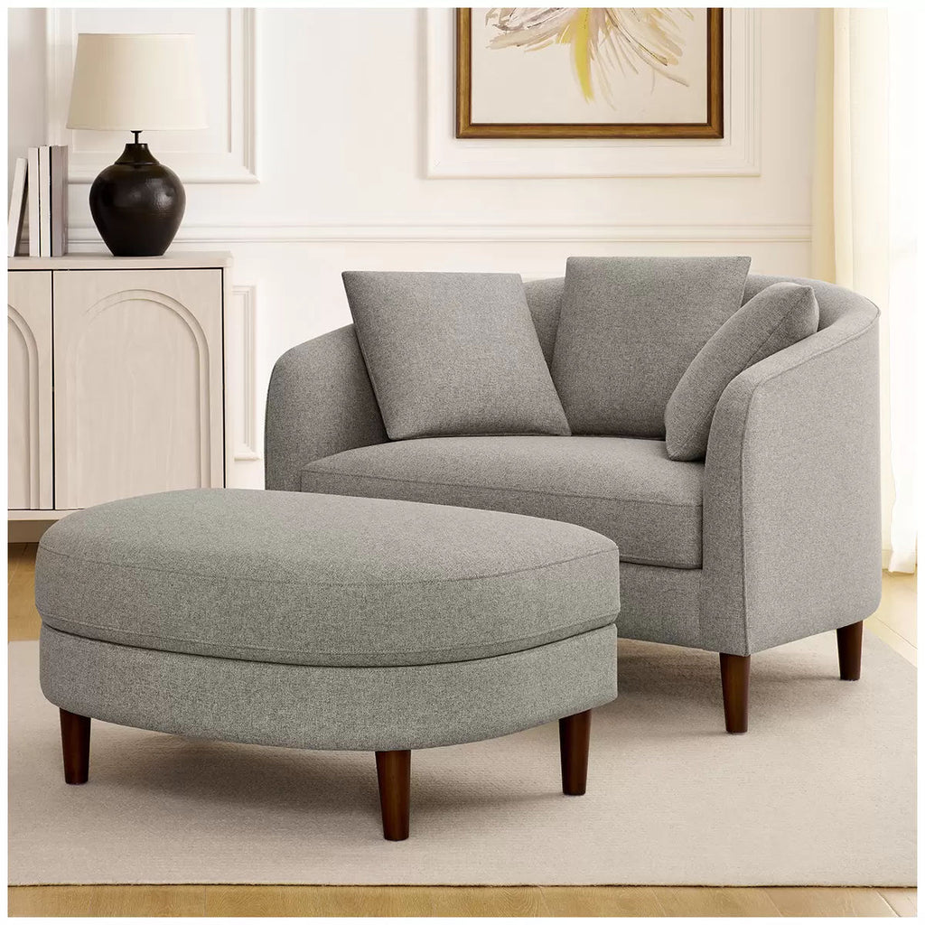 Accent Chair with Storage Ottoman