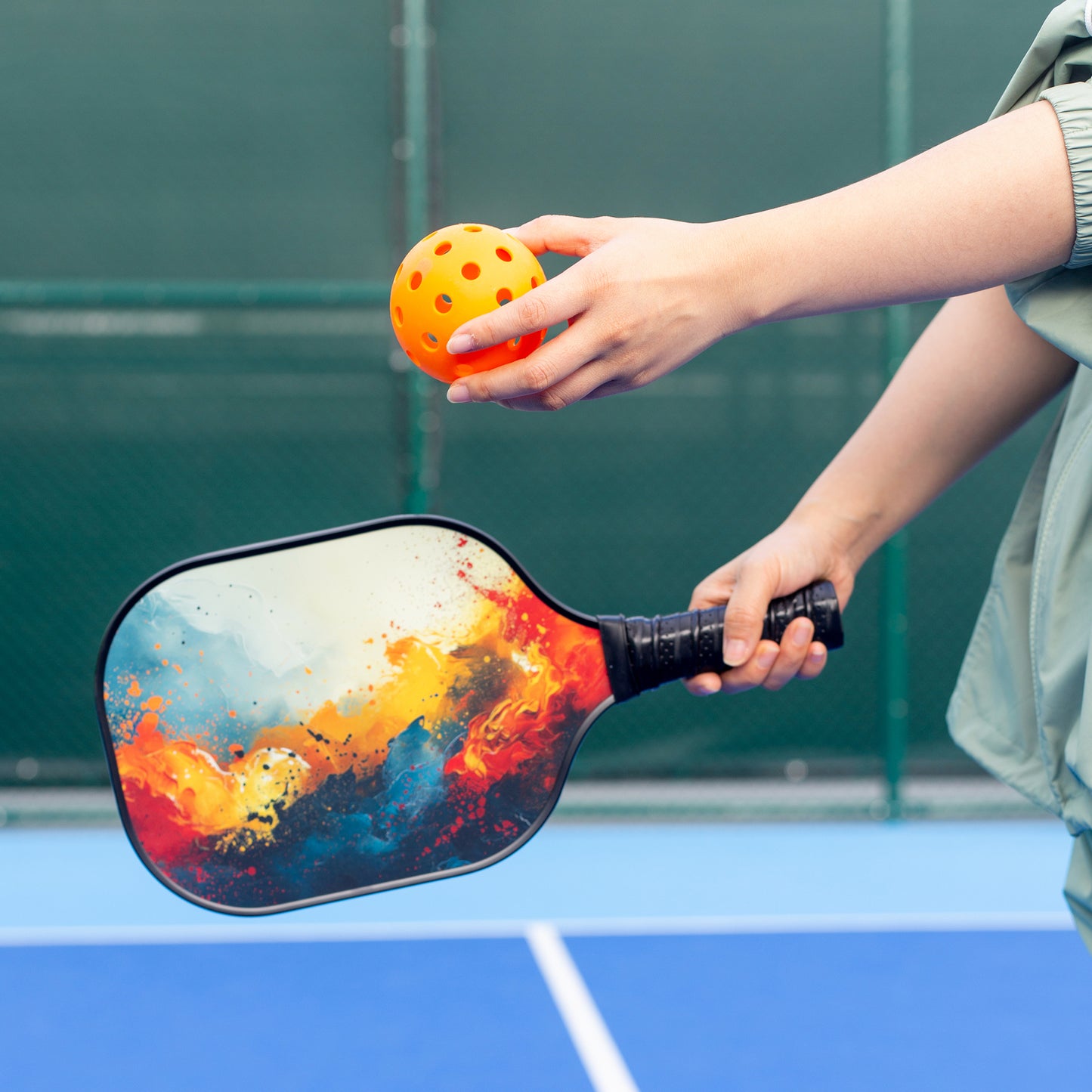 Pickleball Set with 4 Paddles, 6 Balls, Net, and Carry Bag