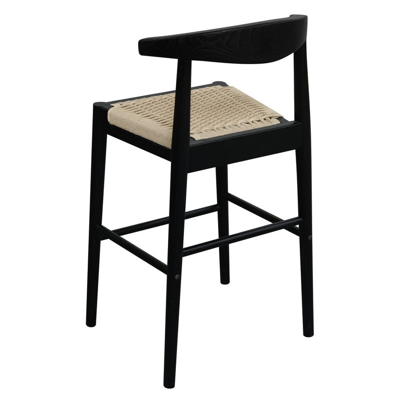 Arden Solid Oak Loom Kitchen Counter Stool (Black)