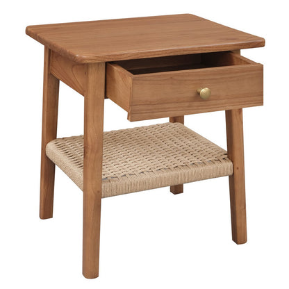 Kelly 1-Drawer Bedside Table (Almond)