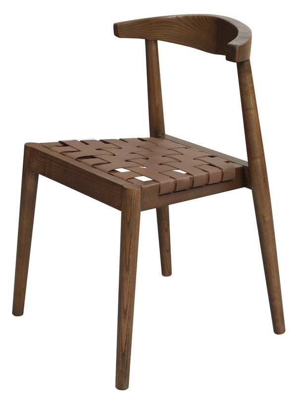 Elliot Leather Dining Chair (Walnut)