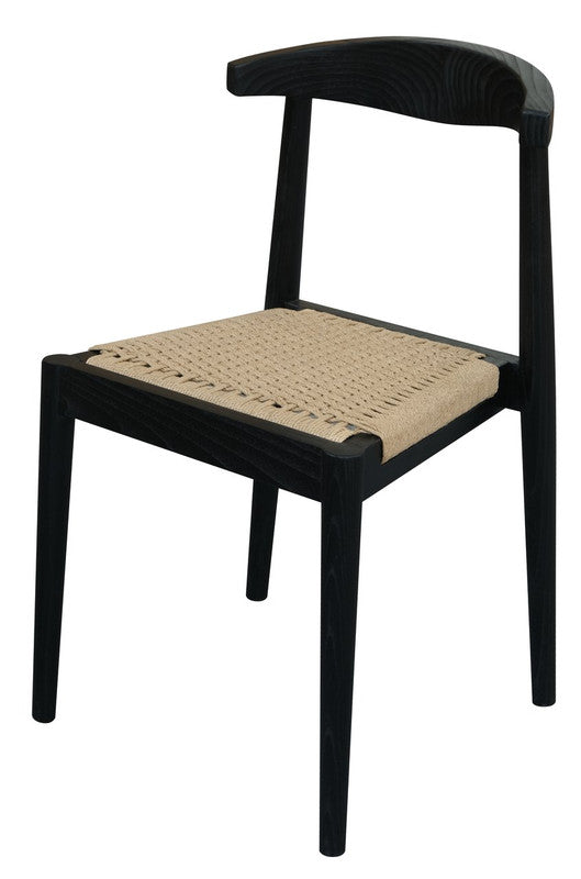 Arden Solid Oak Dining Chair with Loom (Black)